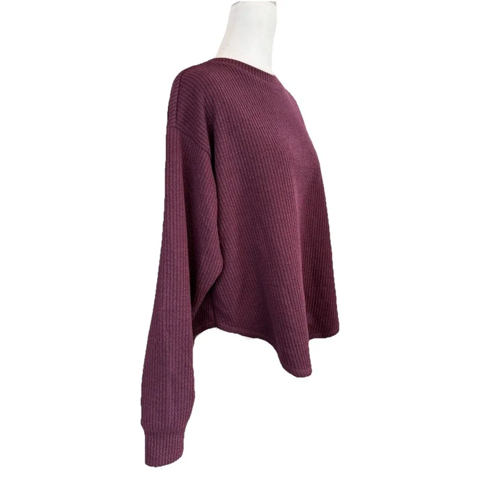 Women's Sonoma Goods For Life Sweater Size XS Plum Ribbed Shirttail Top NWT